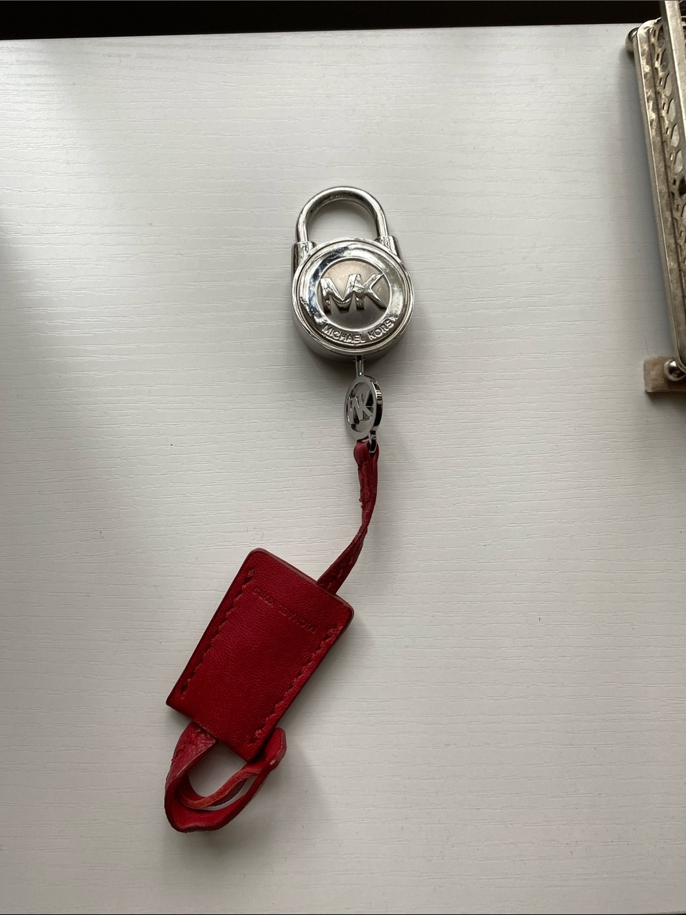 MK Lock Bag Charm with Key
Red